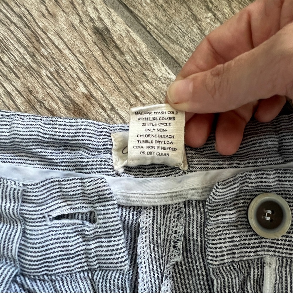 Andrea Jovine 100% Linen, Blue and White Striped High Waisted Shorts, Women’s 4 - Picture 4 of 10